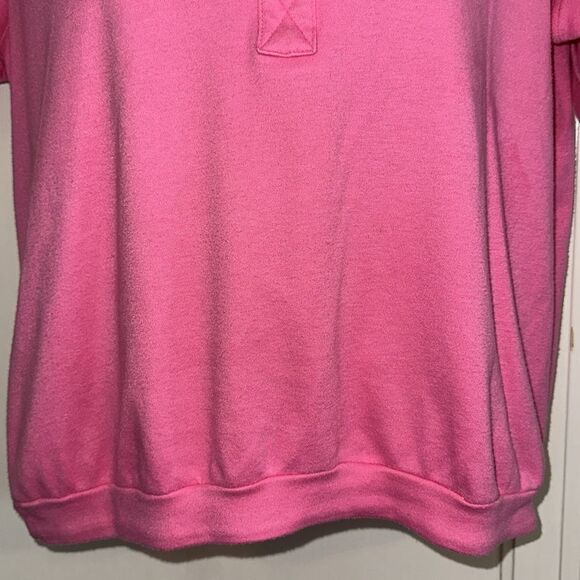 Vintage 80s “The Lilly” Lilly Pulitzer Pink Button Neck Short Sleeve Knit Shirt - Picture 3 of 7